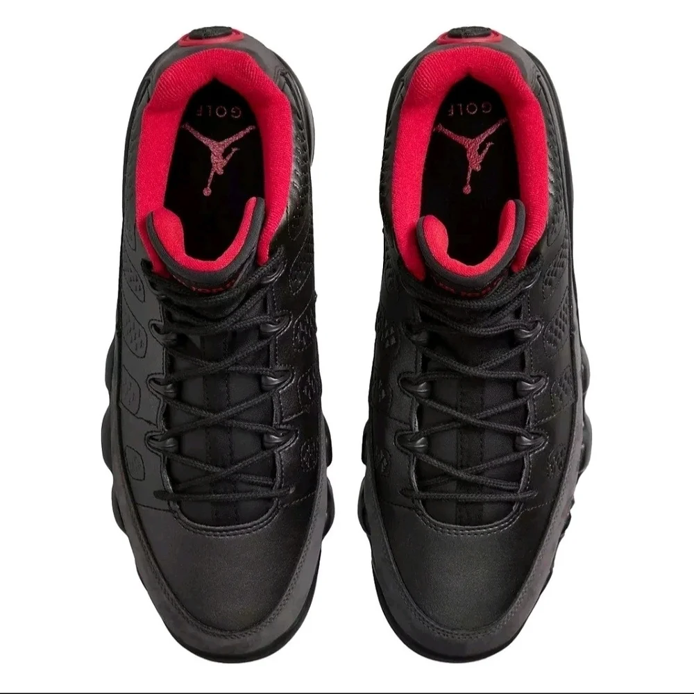 Nike Air Jordan 9 Golf Retro Black Charcoal True Red Mens FJ5934-002 Size 7.5